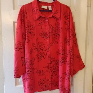 Alfred Dunner women's red floral top